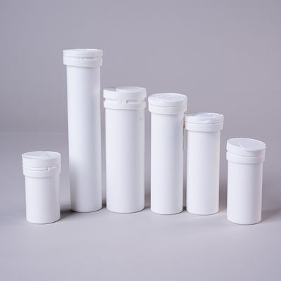 Effervescent Tablet Tube with Spiral Cover Desiccant Diameter 29mm Custom White Long Tube Packaging