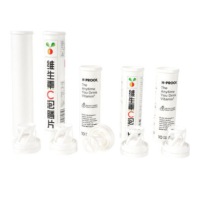 Effervescent Tablet Vitamin C Bottle with PP Cap Customized Logo in White Plastic