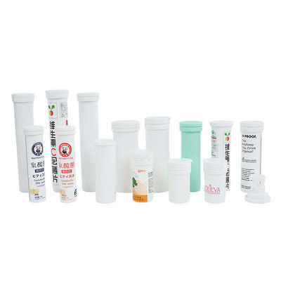 White Effervescent Tablet Bottle Logo Tube With Cap Print Color 6 Colors MAX
